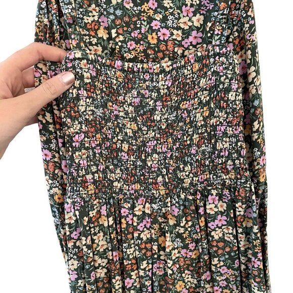 Old Navy floral green summer sundress spaghetti straps princess neckline - Picture 6 of 6